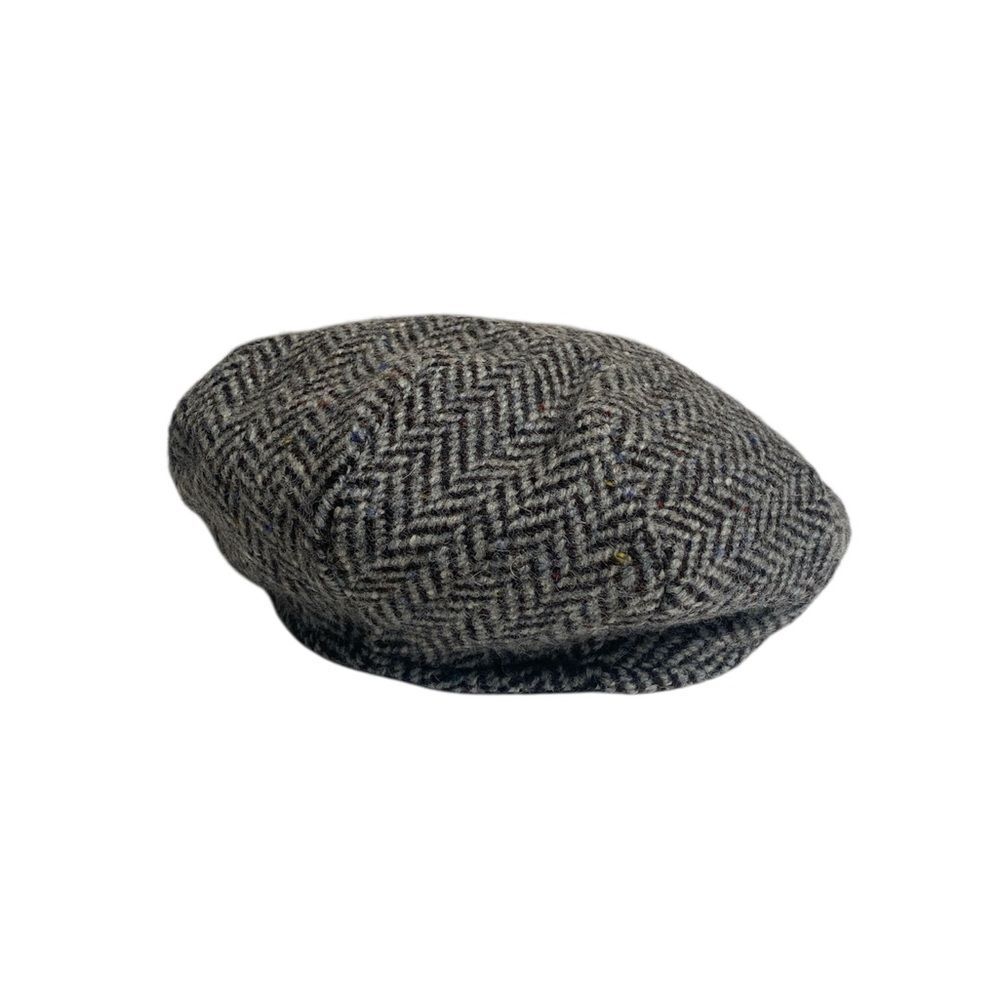 Hanna Hats Classic Gray Herringbone Flat Cap - Made in Ireland